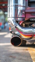Truck exhaust pipe close-up