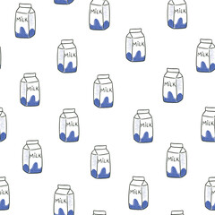 A box of milk baby seamless vector pattern.