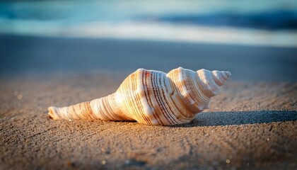 Macro Photo Of Seashell On Beach Sand Close Up Zoom