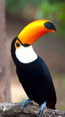 Toucan portrait on branch