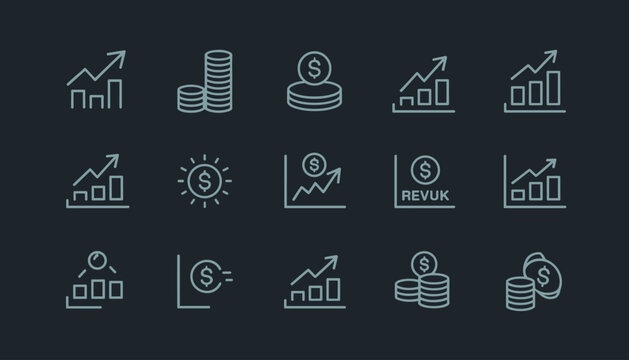 Cryptocurrency Exchange and Money Transfer Icon Set for Digital Finance and Banking