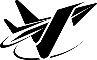 Airplane abstract logo icon design Vector