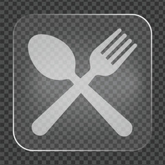 Cutlery Icon Silver Fork Spoon Kitchenware Transparent Design