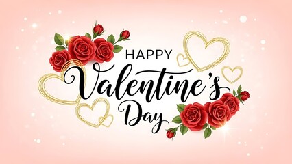 Valentine's Day celebration with roses and hearts in a festive design