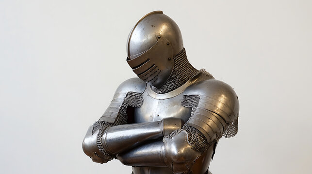 Medieval armor gleams with historical significance. The metallic suit reflects strength, protection, and craftsmanship of the era. Each piece tells a story. #Armor #History