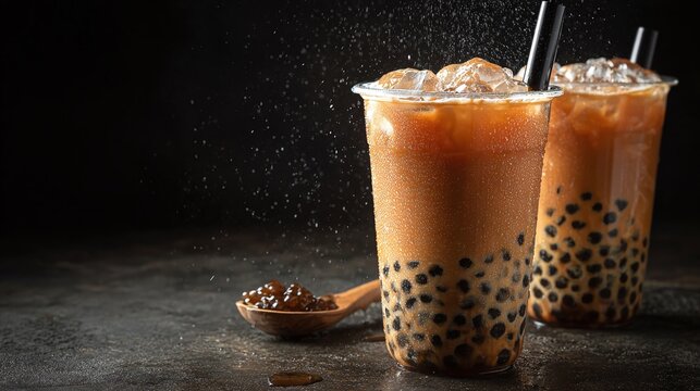 Indulge in a refreshing bubble tea experience! This sweet drink is perfect for satisfying your thirst and delighting your taste buds with its unique chewy tapioca pearls.