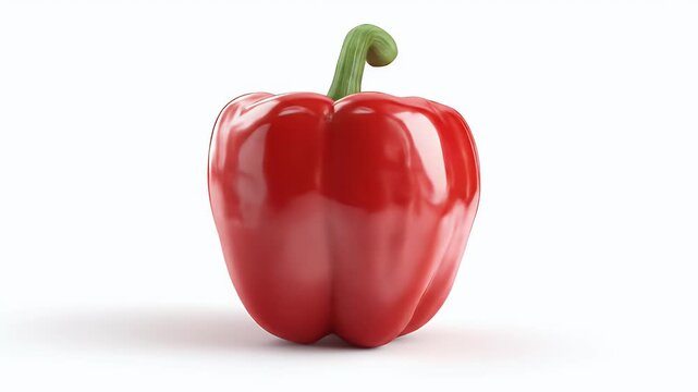 Fresh Red Bell Pepper on White Background.