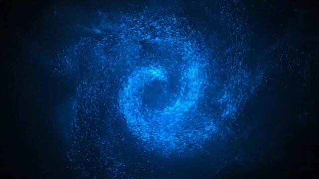 Spiral Galaxy Video in Deep Blue Cosmos with Stunning Swirling Clouds of Gas and Dust in Space