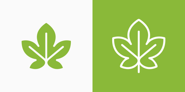 Cassava leaf vector logo design with a modern, simple, clean, and abstract style.