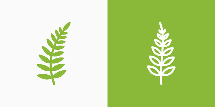 Fern leaf vector logo design with modern, simple, clean and abstract style.