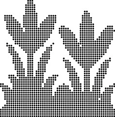 Halftone Leaves Pattern, Botanical Design For Textiles And Surface