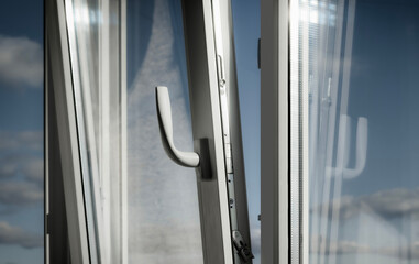 New plastic window on the balcony