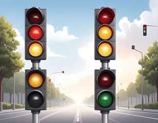 Traffic lights on a city street