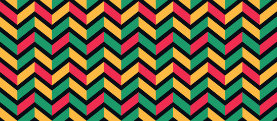 Abstract Chevron Black History Month Seamless Pattern