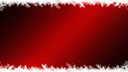 Festive red gradient background with frosted white winter edges