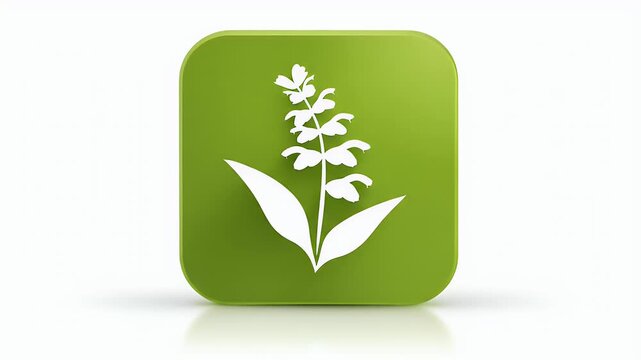 Green App Icon with a White Flower Design.