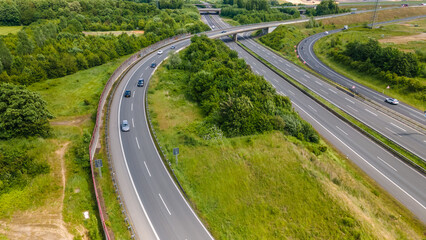 Fototapeta premium Modern Highway Cloverleaf Interchange in Germany