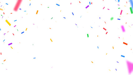colorful confetti isolated on transparent background