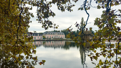Facade of Rococo Benrath Palace in Dusseldorf Germany October 2024