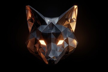 Low Poly Fox Head Geometric Illustration