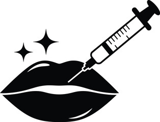 Lip Filler Injection Beauty Treatment Silhouette Graphic