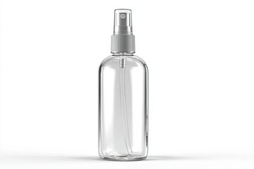 Transparent Spray Bottle: A pristine, transparent spray bottle stands poised, ready to dispense its contents in a fine mist. Designed for cleanliness and hygiene