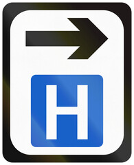Obraz premium Informational road sign used in Ireland - Hospital to the right
