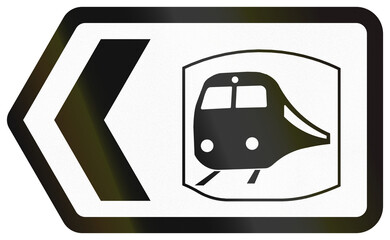 Obraz premium Informational road sign used in Ireland - Station to the left