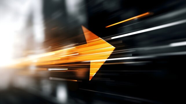 Fast Moving Arrow Pointing Forward, Business Growth, Speed and Next Step Concept