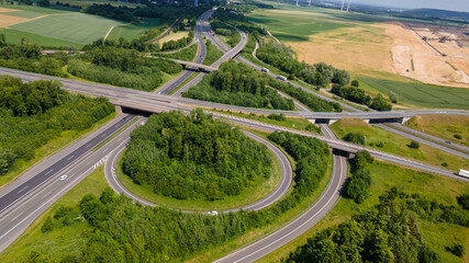 Aerial View of German Autobahn