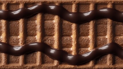 chocolate drizzle waffle seam with centered text zone