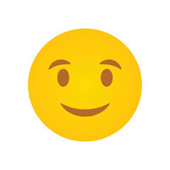 Fototapeta premium Smiling yellow emoji with raised eyebrows and winking face