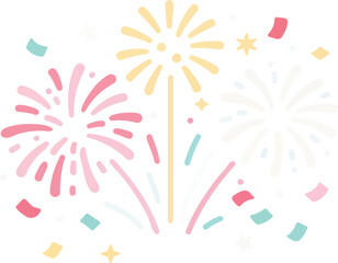 컬러플 이벤트 축하 폭죽 일러스트