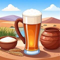 Beer in desert scene