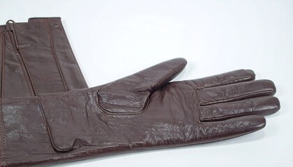 Brown leather gloves