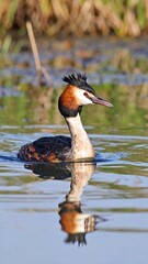 Bird swimming in water