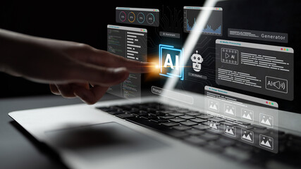 AI assistant dashboard for code, media, and image generation with performance analytics and chatbot...