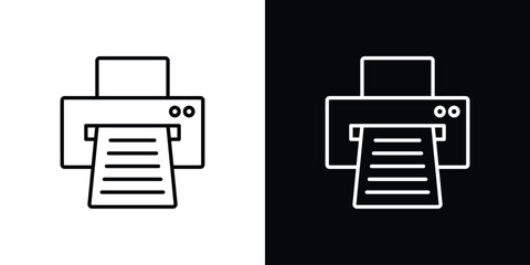 Printer icons for UI elements. High-quality vector illustration.