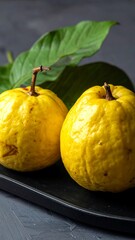 Yellow Guavas on Tray