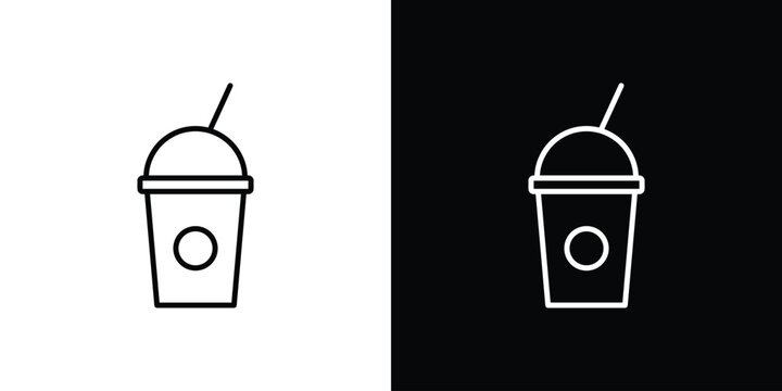 Plastic drinking cup icons for UI elements. High-quality vector illustration.
