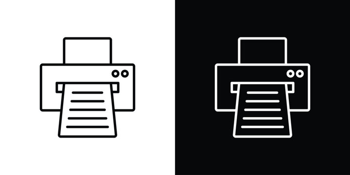 Printer icons for UI elements. High-quality vector illustration.
