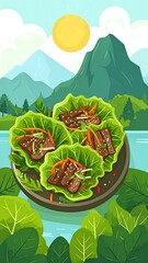 Appetizing Korean BBQ Wraps