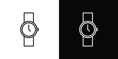 Wristwatch icons for UI elements. High-quality vector illustration.