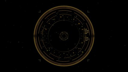 Exploring high tech circles in a holographic tunnel in a futuristic cyberspace setting - Powered by Adobe