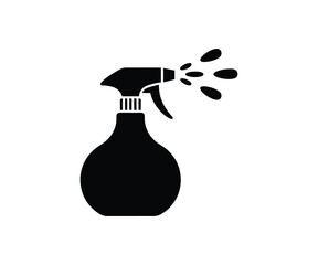 Cleaning spray bottle icon vector, Minimalist disinfectant cleaner design