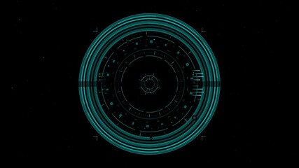 Futuristic circles and lines form a digital display in a high-tech environment showcasing a sci-fi tunnel concept with abstract elements - Powered by Adobe