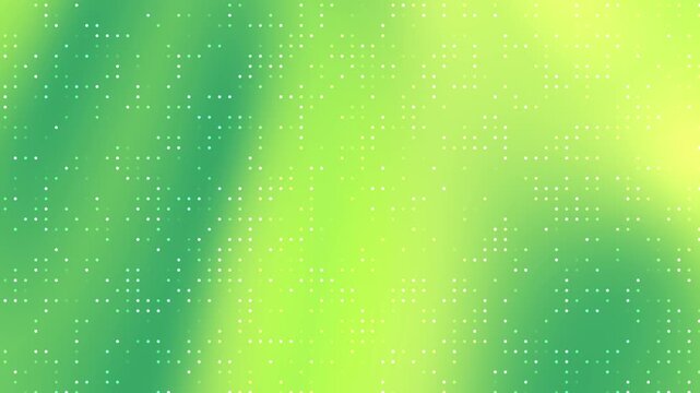 Animated blurry green and yellow gradient background with dot matrix pattern suitable for technology websites, digital presentations, graphic designs, abstract backgrounds, and futuristic concepts.