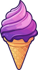 purple ice cream cone illustration