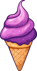 purple ice cream cone illustration