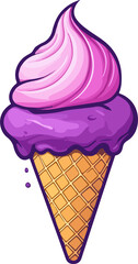 purple ice cream cone illustration